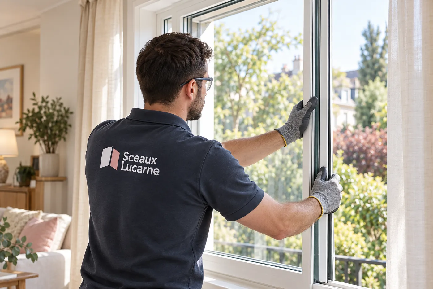 Pose d'un double vitrage sur une fenêtre d'appartement à Sceaux